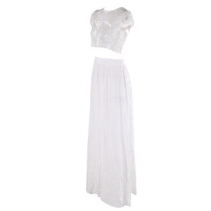 Women Dresses - Two Piece Maxi Dress