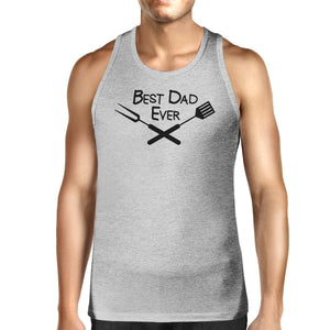 Men's Tank Tops - Best Bbq Dad Mens Grey Funny Design Graphic Tanks Unique Dad Gifts