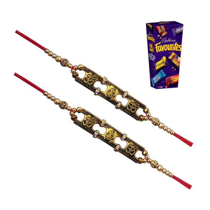 2 Rakhi - Auspicious Rakhi Set With Cadbury Favourite Chocolate Box