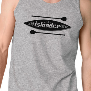 Men's Tank Tops - Islander Paddle Board Mens Grey Tanks Crewneck Line Summer Tanks