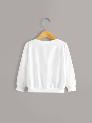 Toddler Girls Figure Print Tie Front Sweatshirt