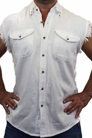 Men's Sleeveless Denim Shirt American Dream Made in the USA Biker