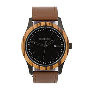 Men's Watches - Inverness | Zebrawood | Brown Leather