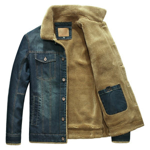 Brand Denim Jacket Men Winter Windbreaker Warm Mens Jackets Outwear Jeans Coat Male Multi-Pocket Cowboy Clothing Plus Size M-6xl
