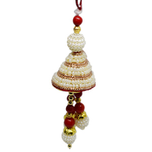 Red And White Pearl Lumba Rakhi