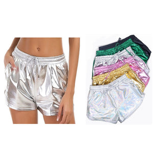 Women Shiny Metallic Hot Shorts