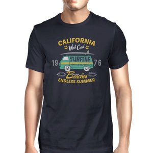 Men's Clothing - California Beaches Endless Summer Mens Navy Shirt