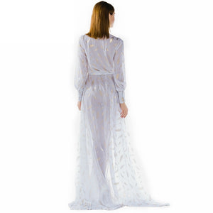 White Sexy See Thru Maxi Dress