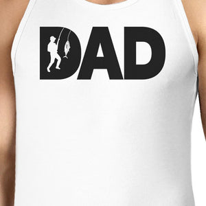 Workout Tank Tops - Dad Fish Mens White Graphic Tanks Unique Dad Gifts From Daughter