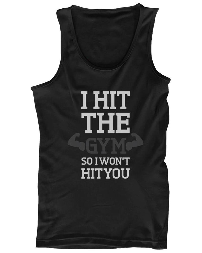 Graphic Tank Tops - I Hit the Gym Men's Funny Workout Tank Top Fitness Sleeveless Gym Tanktop