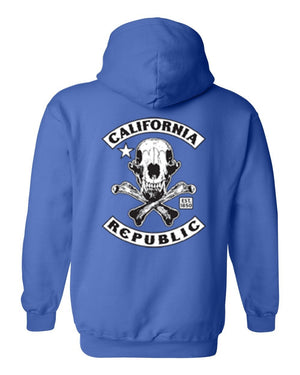 Men's/Unisex Zip-Up Hoodie California Republic Bad To The Bone Biker