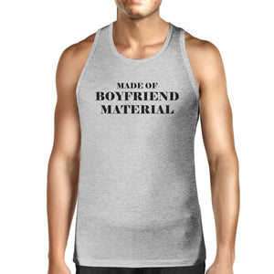 Men's Tank Tops - Boyfriend Material Mens Grey Tank Top Simple Design Cotton Tanks