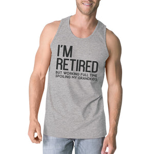 Workout Tank Tops - Retired Grandkids Mens Unique Comfortable Graphic Sleeveless Top