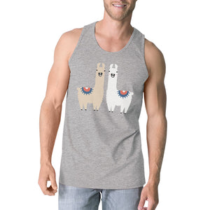 Graphic Tank Tops - Llama Pattern Mens Funny Gym Workout Tank Top Funny Gift For Him