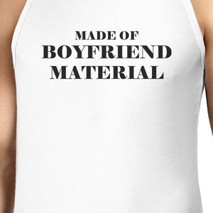 Men's Tank Tops - Boyfriend Material Men's White Cotton Tank Top Funny Design Tanks