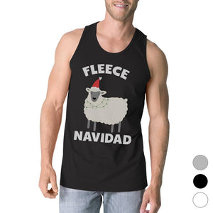 Graphic Tank Tops - Fleece Navidad Mens Cotton Made Funny Christmas Workout Tank Top