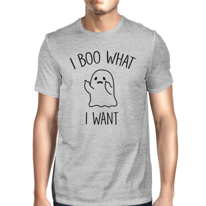 I Boo What I Want Ghost Mens Grey Shirt