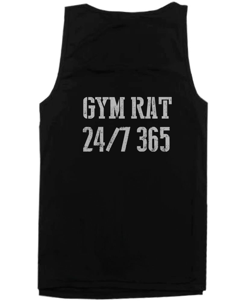 Workout Tank Tops - Gym Rat 24/7 365 Back Print Men's Workout Tank Top Sleeveless Sports Tanks