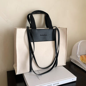 Canvas With Leather Women Bags