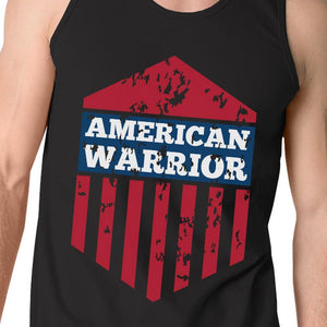 Men's Tank Tops - American Warrior Black Crewneck Graphic Tanks For Men Gift For Him