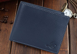 Men's Navy Genuine Leather Wallet
