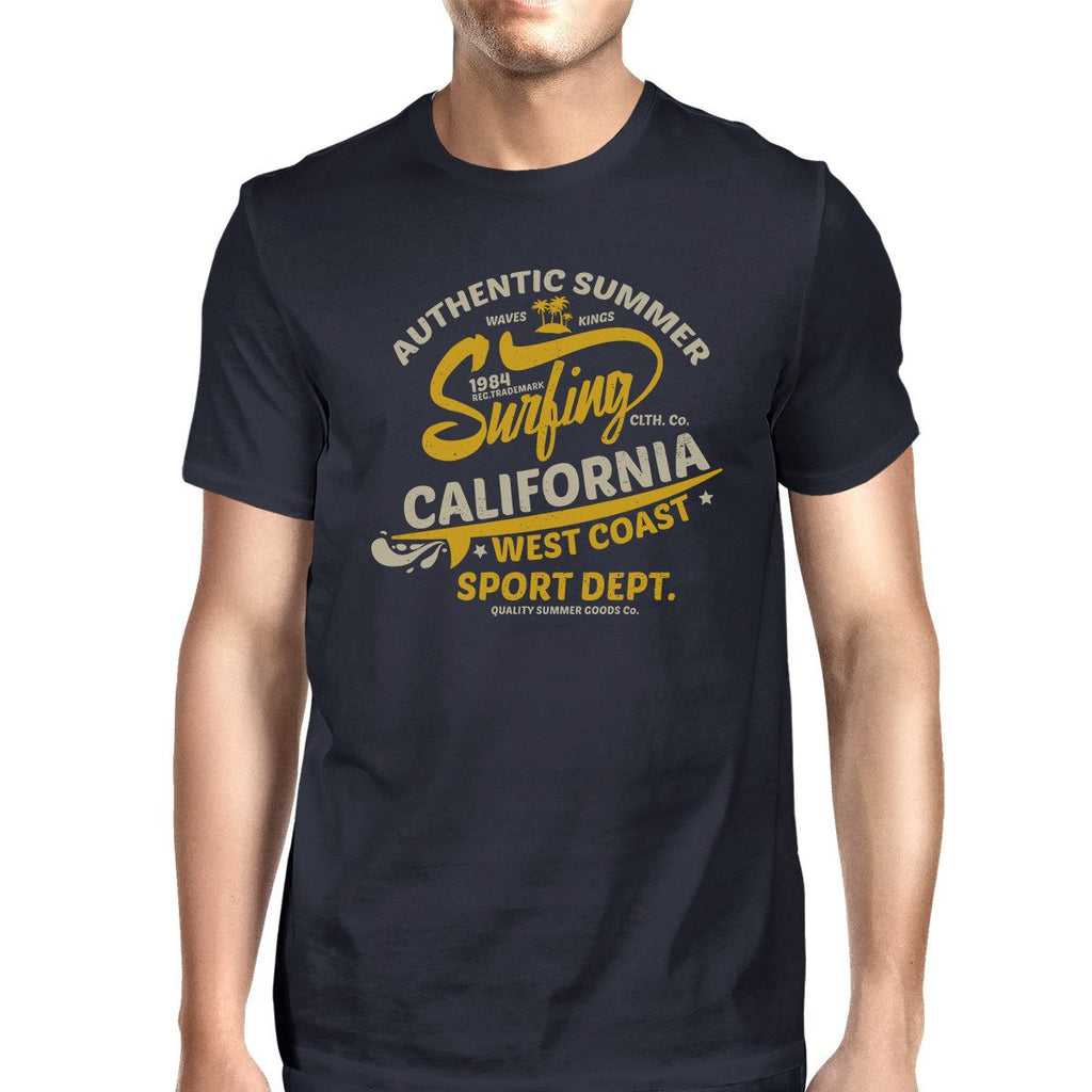 Authentic Summer Surfing California Mens Navy Shirt
