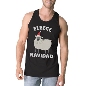 Graphic Tank Tops - Fleece Navidad Mens Cotton Made Funny Christmas Workout Tank Top
