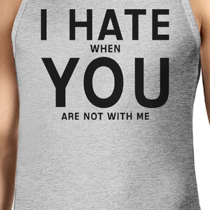 Men's Tank Tops - I Hate You Mens Cotton Tank Top Funny Graphic Tanks Cute Typography
