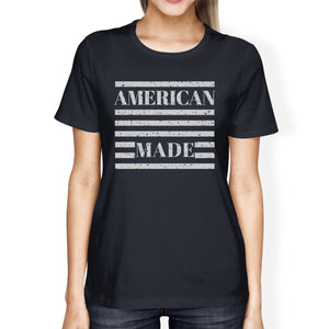 American Made Womens Navy Short Sleeve T-Shirt For Fourth of July
