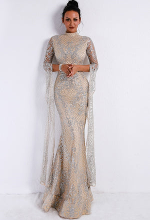 Women High Neck Evening Gown