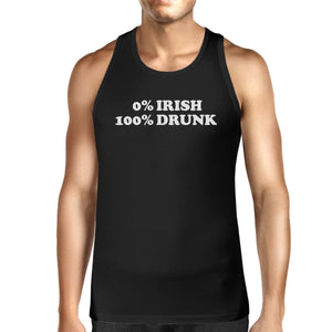 Workout Tank Tops - 0% Irish 100% Drunk Men's Black St Patricks Day Tank Top Gift Idea