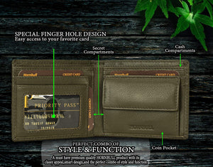 Men's Navy Genuine Leather Wallet