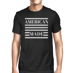 American Made Mens Black Cotton Tee Fourth Of July Graphic T-Shirt