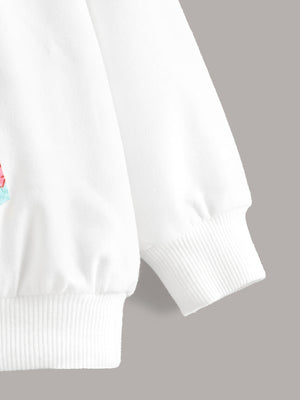 Toddler Girls Figure Print Tie Front Sweatshirt