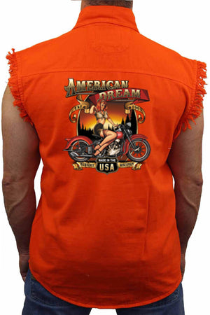 Men's Sleeveless Denim Shirt American Dream Made in the USA Biker