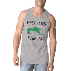 Graphic Tank Tops - T-Rex Push Ups Mens Sleeveless Tee Shirt Cotton Made Tank Top Gift