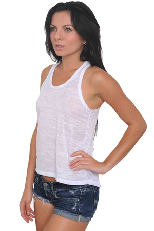 Women's Tank Top Slashed Back Burnout