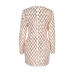 Women Dresses - Sequined Plunge Sexy Dress