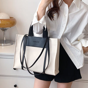Canvas With Leather Women Bags