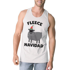 Graphic Tank Tops - Fleece Navidad Mens Cotton Made Funny Christmas Workout Tank Top