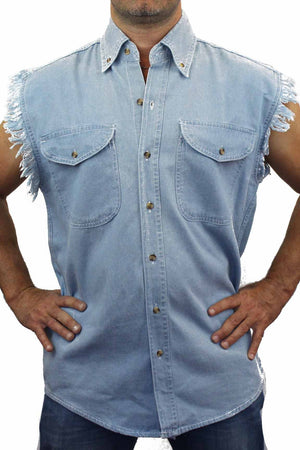 Men's Sleeveless Denim Shirt American Dream Made in the USA Biker