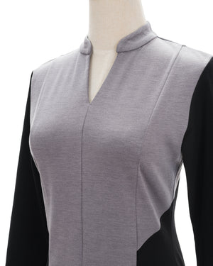 Grey Color Block Work Dress