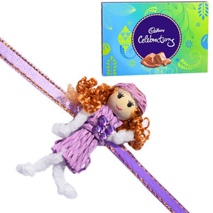 1 Rakhi - Beautiful Doll Rakhi With Cadbury Celebration Chocolate Box