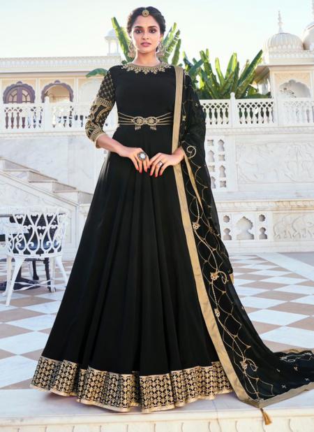 Black Blooming Wedding Wear Embroidery Work Readymade Salwar Suit