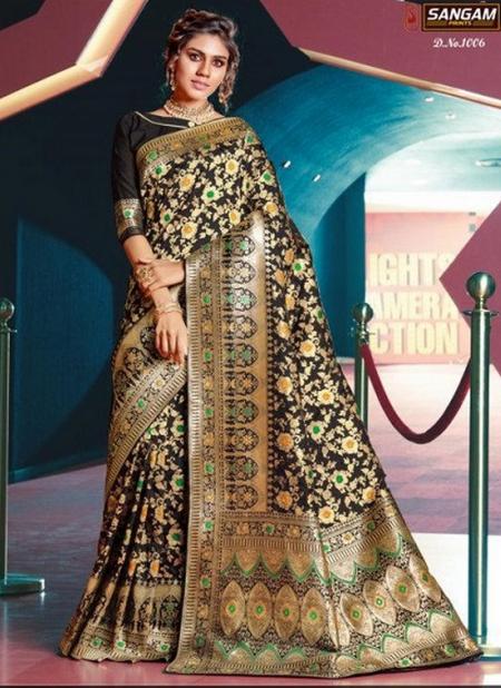 Black Jacquard Silk Wedding Wear Weaving Saree