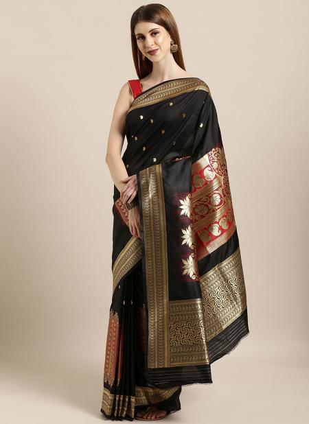 Black Silk Festival Wear Weaving Saree