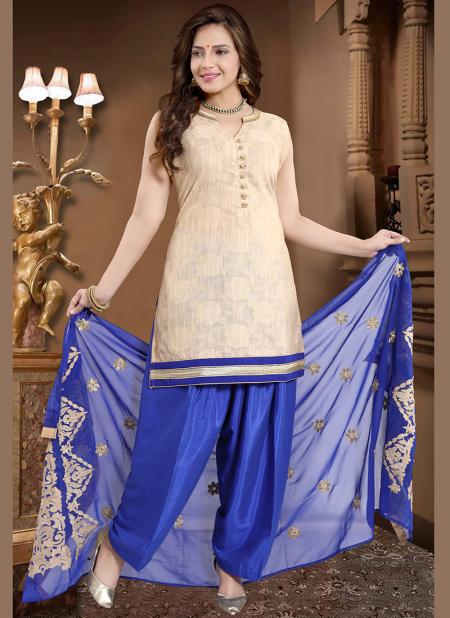 Blue Banglori Silk Traditional Wear Resham Work Readymade Patiala Suit