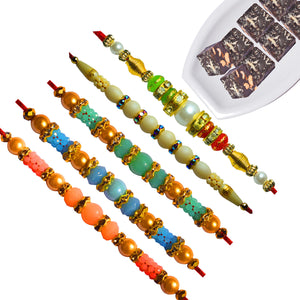 5 Rakhi - Coloring Beads Rakhis With Chocolate Bites