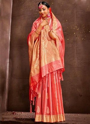 Dark Pink Silk Festival Wear Weaving Saree