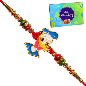 1 Rakhi - Donald Duck Kids Rakhi With Cadbury Celebration Chocolate Box